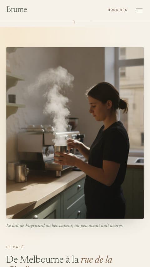 Le site du café Brume