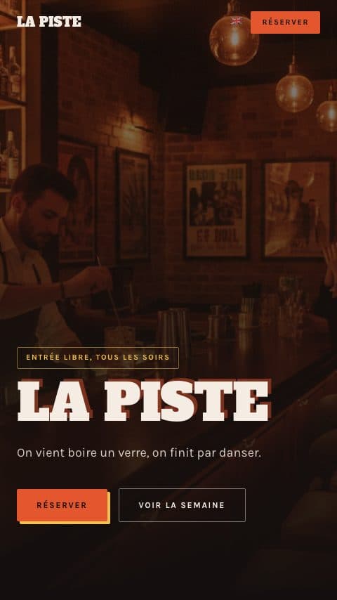 Le site du bar La Piste