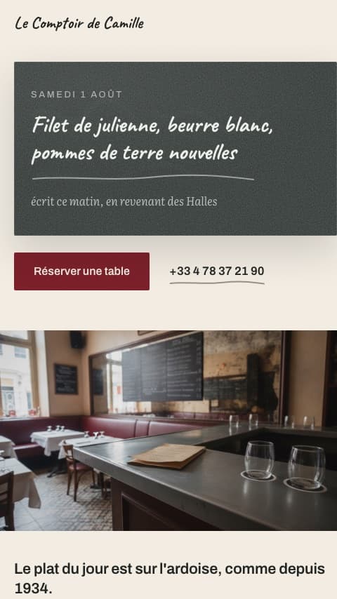 Le site du Comptoir de Camille