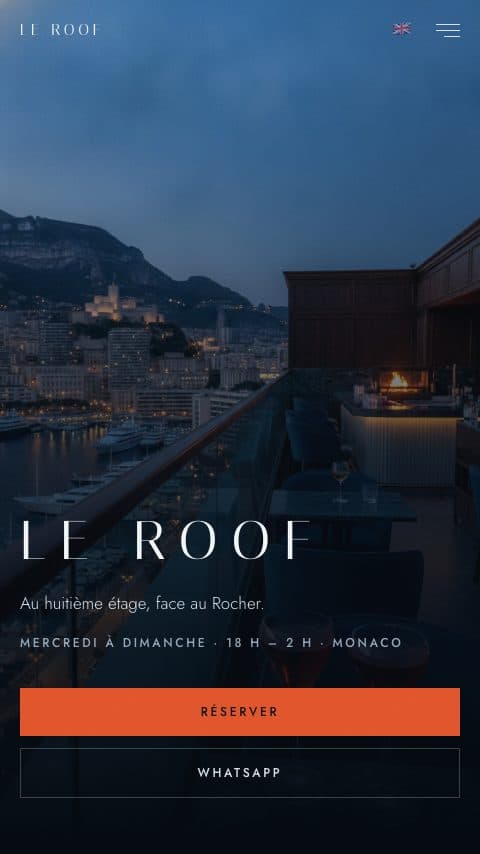 Le site du rooftop Le Roof