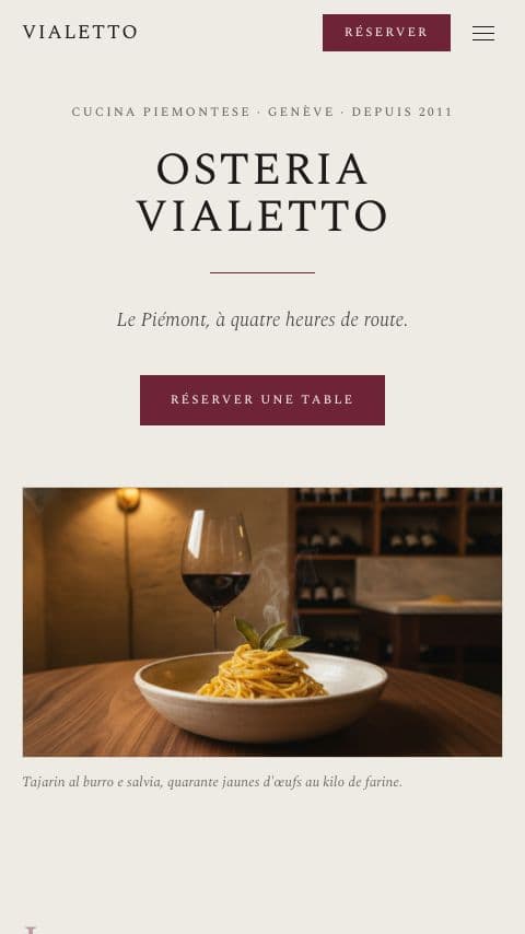 Le site de l'Osteria Vialetto
