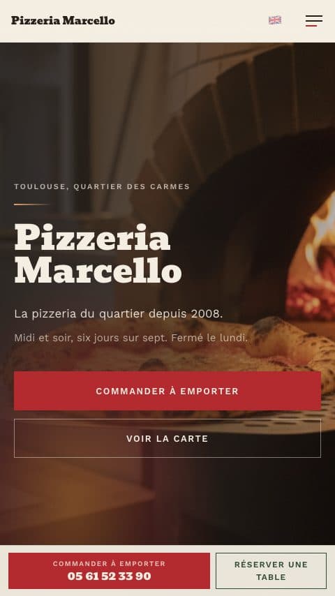 Le site de la Pizzeria Marcello