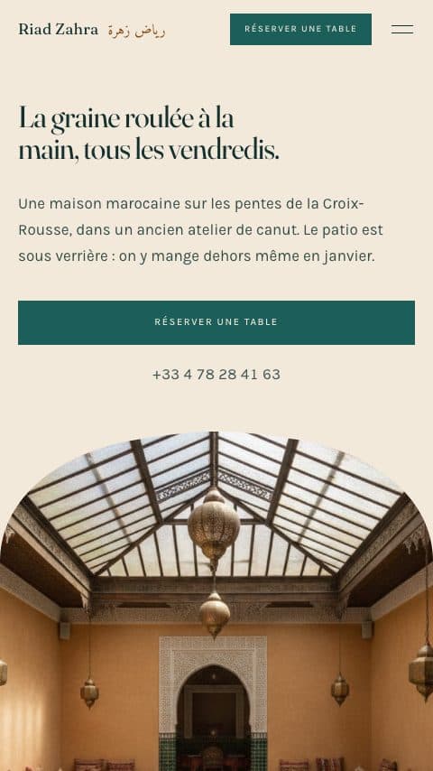 Le site du Riad Zahra