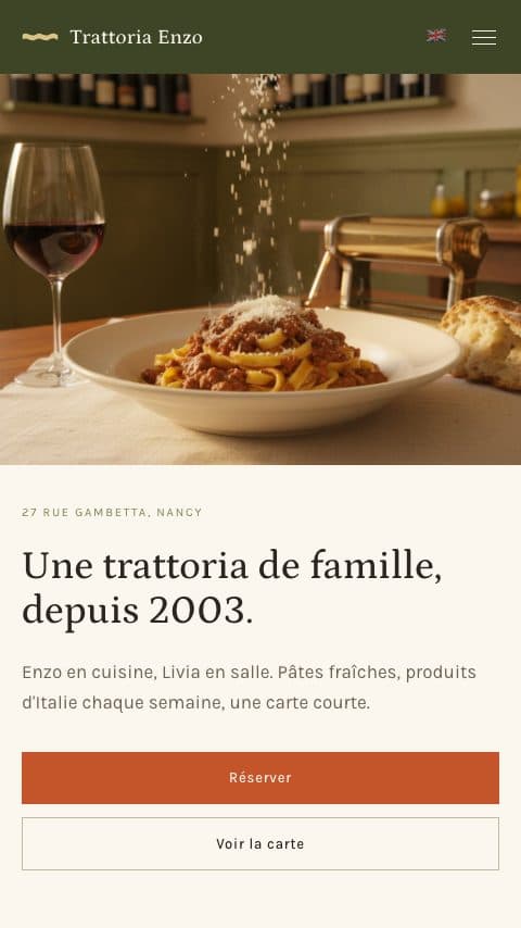 Le site de la Trattoria Enzo