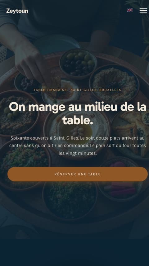 Le site de la table libanaise Zeytoun