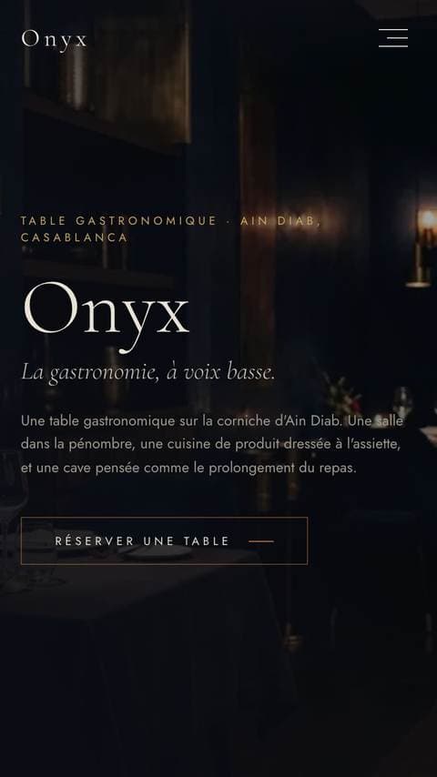 Le site du restaurant Onyx