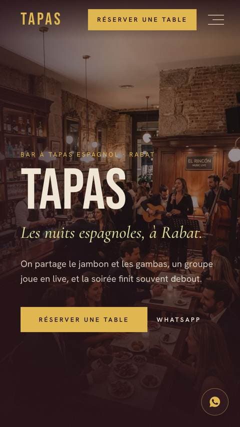 Le site du bar à tapas Tapas